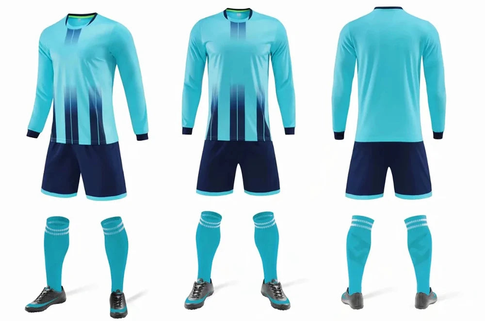 Long sleeve Customised Football Kits Kids Adult Soccer Jerseys Set Training Uniforms Sport Sets The Clothing Company Sydney