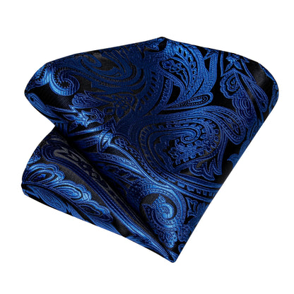 4 Piece Paisley Neck Ties 8cm Wide Silk Tie Pocket Square Cufflinks Brooch Christmas Gift Sets For Men - The Clothing Company Sydney