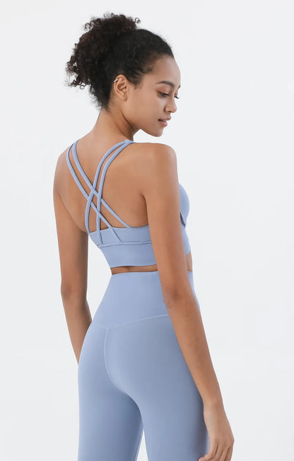 Nylon Yoga Set Women's Tracksuit Gym Fitness Set Woman 2 Piece Leggings Sports Bra Breathable Sportwear