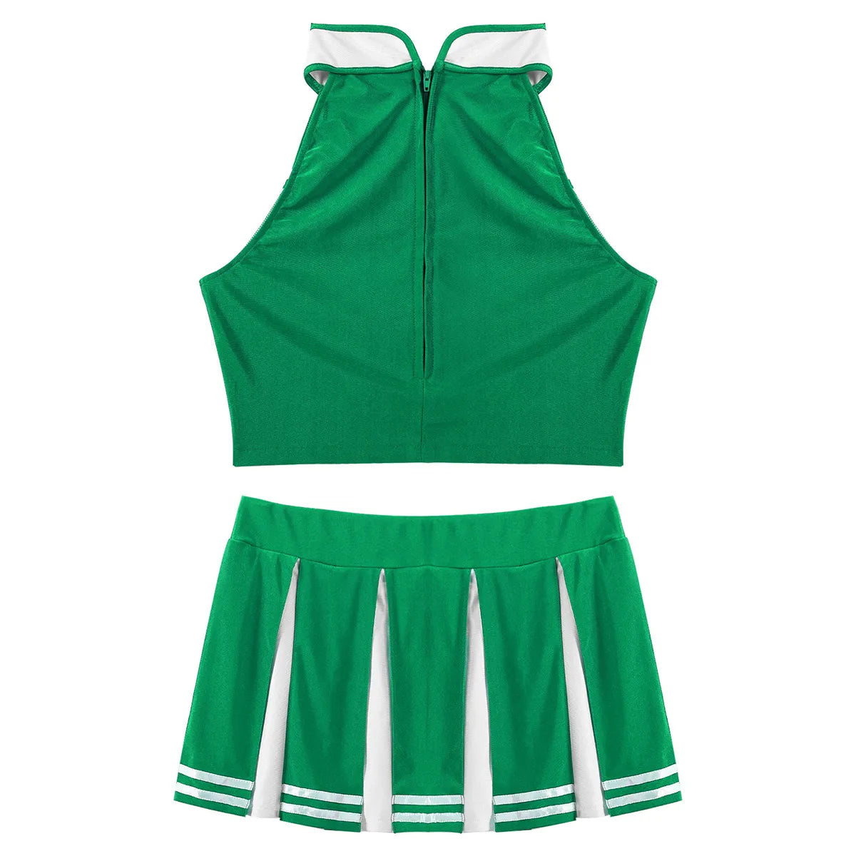 2 Piece Cheerleader Costume Women Adult Cheerleading Uniform Dancing Outfit Sleeveless Crop Top with Mini Pleated Skirt The Clothing Company Sydney
