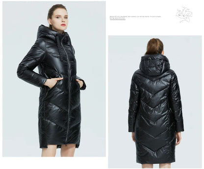 Women's Hooded Winter jacket fashion casual slim long warm cotton coat ladies parkas - The Clothing Company Sydney