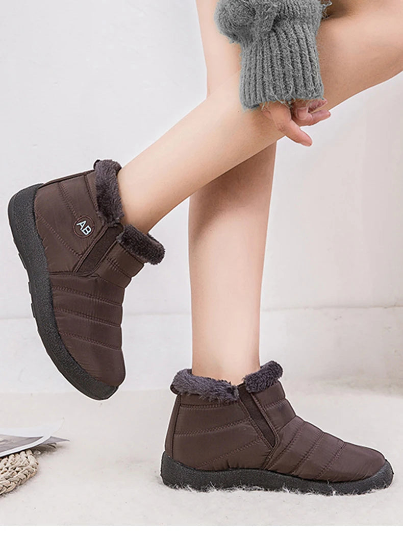 Women's Thick Plush Snow Boots Winter Waterproof Non-slip Platform Ankle Boots Women Warm Cotton Padded Shoes The Clothing Company Sydney