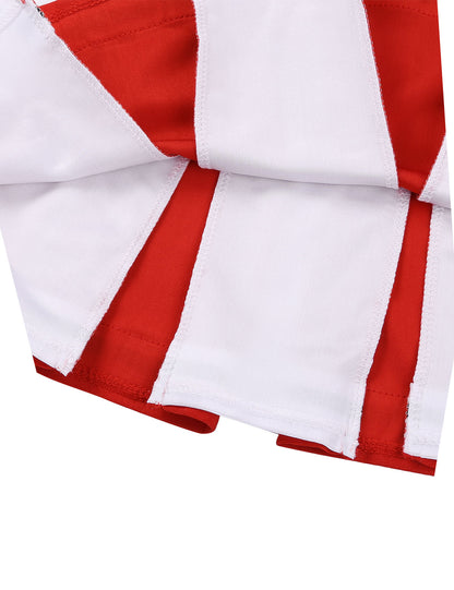 Women's Cheerleading Uniform Cosplay Set Backless Crop Top Mini Pleated Skirt Carnival Party Halloween Costume - The Clothing Company Sydney