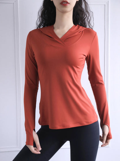 Women's Back Forked Yoga Shirt Long Sleeve Thumb Hole Running T-shirt Mesh Breathable Sports Hoodie Fitness Top Gym Workout Blouse The Clothing Company Sydney