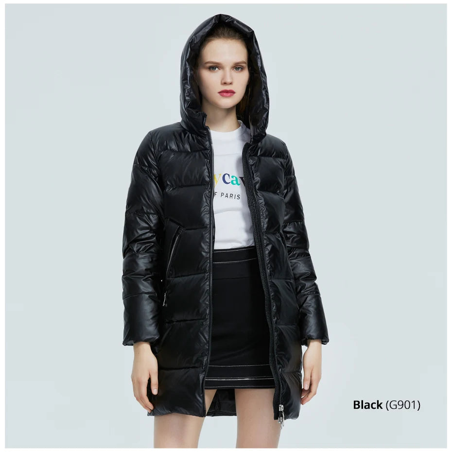 Women's Hooded Winter jacket fashion casual slim long warm cotton coat ladies parkas - The Clothing Company Sydney