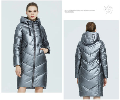 Women's Hooded Winter jacket fashion casual slim long warm cotton coat ladies parkas - The Clothing Company Sydney