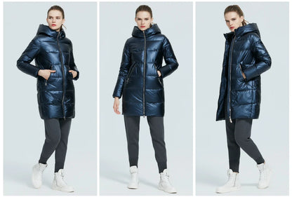 Women's Hooded Winter jacket fashion casual slim long warm cotton coat ladies parkas - The Clothing Company Sydney