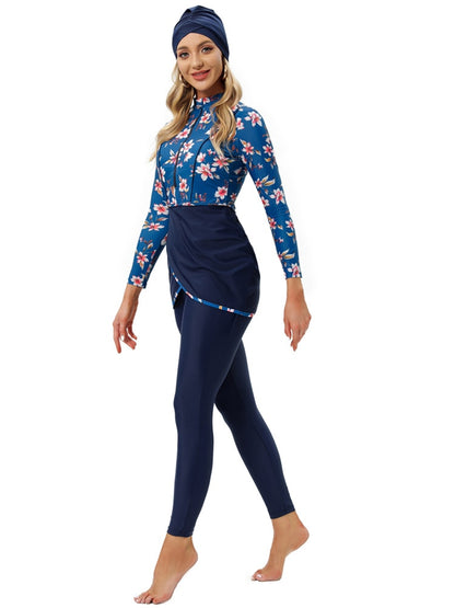 Conservative Swimwear Women Modest Patchwork Long Sleeves Sport Swimsuit 3 Piece Bathing Suit The Clothing Company Sydney