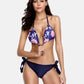 Women's Low Waist Bikini Set Vintage Polka Dot Print Swimwear Bandage Swimsuit Retro Floral Bathing Suit Beachwear - The Clothing Company Sydney