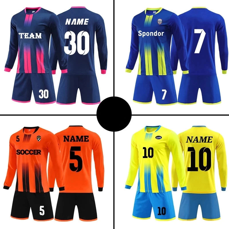 Long sleeve Customised Football Kits Kids Adult Soccer Jerseys Set Training Uniforms Sport Sets The Clothing Company Sydney
