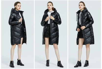 Women's Hooded Winter jacket fashion casual slim long warm cotton coat ladies parkas - The Clothing Company Sydney