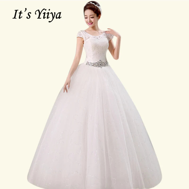 V-neck Wedding Dresses Off White Sequined Wedding Gown - The Clothing Company Sydney