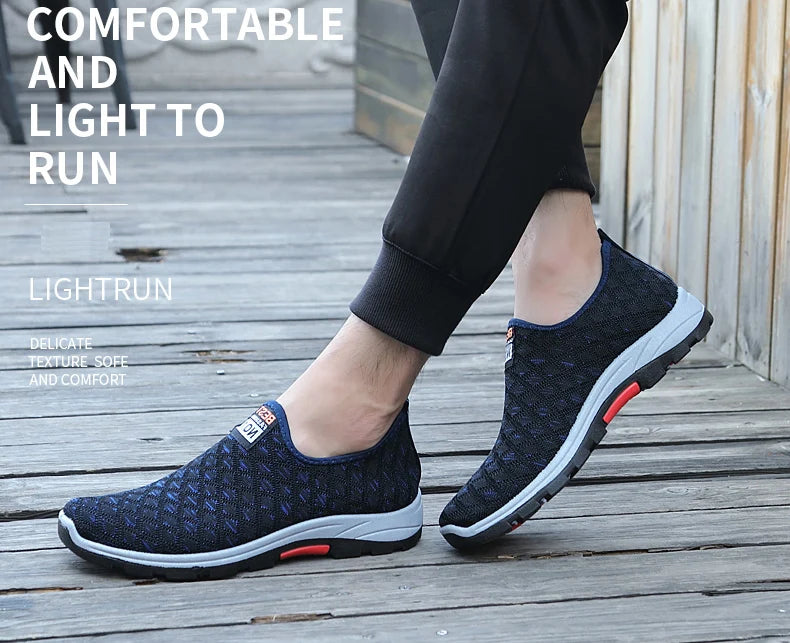 Summer Mesh Casual Shoes Breathable Slip on Mens Loafers Lightweight Sneakers Non-slip Walking Shoes The Clothing Company Sydney