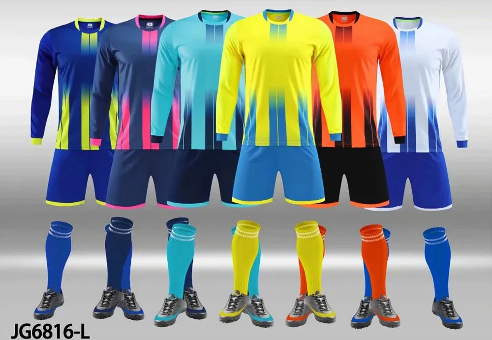 Long sleeve Customised Football Kits Kids Adult Soccer Jerseys Set Training Uniforms Sport Sets The Clothing Company Sydney