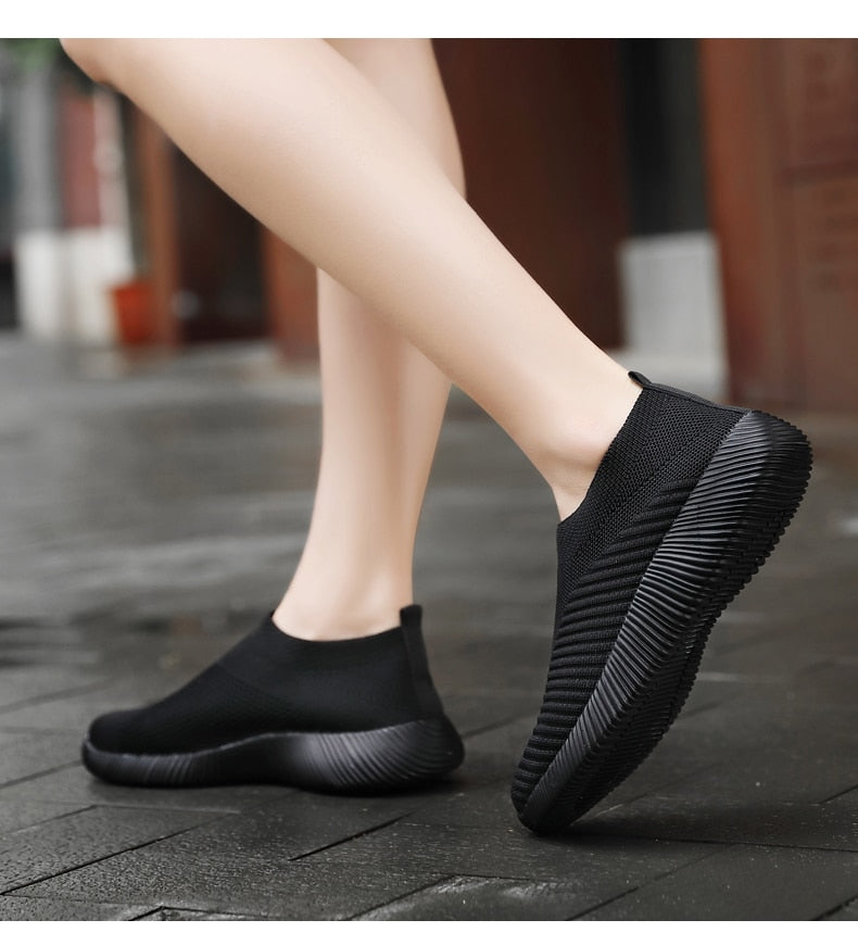 Women's Vulcanized Shoes High Quality Women Sneakers Slip On Flats Shoes Women Loafers Walking Flats The Clothing Company Sydney