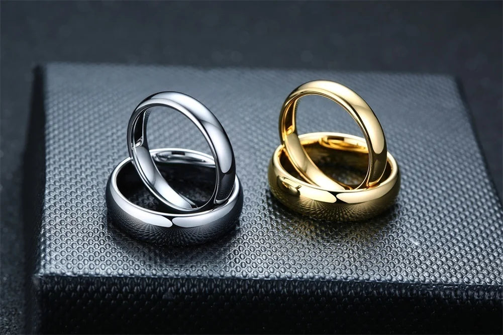 Anti Scratch Tungsten Wedding Rings for Women Men Simple Classic Wedding Bands for Couples Basic Jewelry - The Clothing Company Sydney