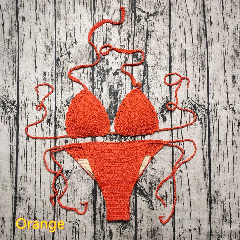 Handmade Crochet Bikini Set Swimsuit Lining Vintage Women's Beach Swimwear The Clothing Company Sydney