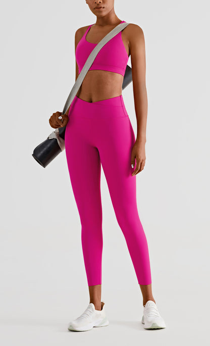 Women's Double Layer Abdominal Tightening Fitness Yoga Pants High Waist Hip Lifting Gym Sports Leggings Nude Tights The Clothing Company Sydney