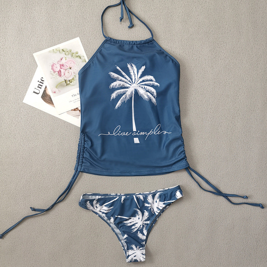 Print Tankini Set Tied Halter Swimsuit Women Swimwear Summer Backless Beach Bathing Suit The Clothing Company Sydney