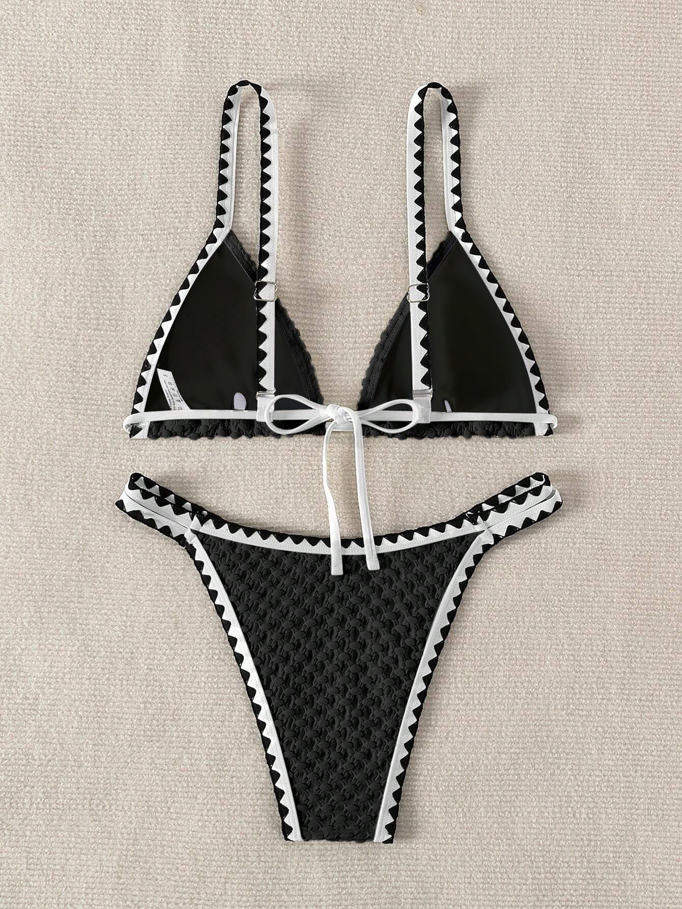 Swimwear White 2 Piece Strapless Swimsuit Bandeau Backless Bikini Set Lace-up Patchwork Bathing Suit The Clothing Company Sydney