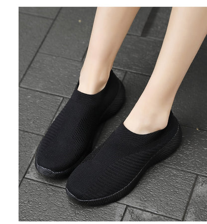 Women's Vulcanized Shoes Slip On Flats Shoes Female Loafers Walking Breathable Sneakers Trainers Ladies Shoes The Clothing Company Sydney