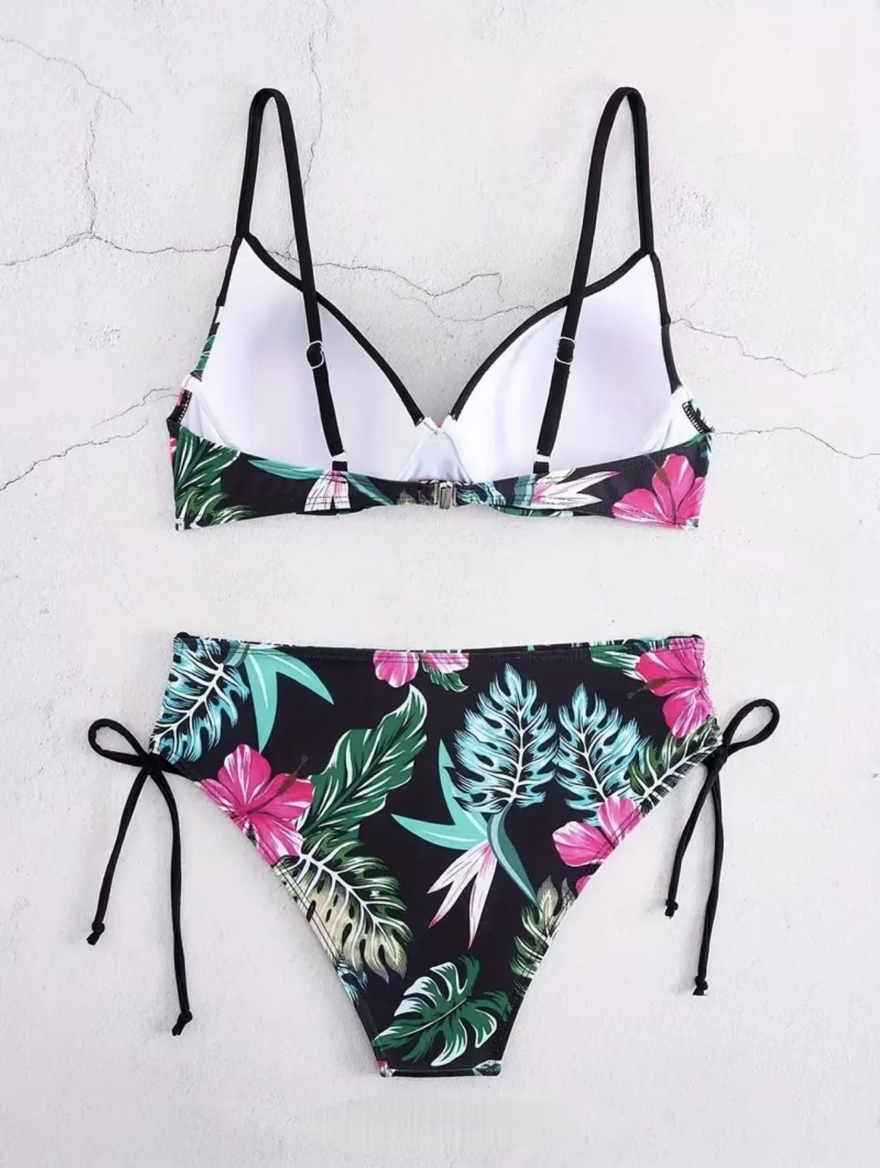 2 Piece Floral Print Swimsuit Beach Bikini Triangle Panty Swimwear Bikini Set - The Clothing Company Sydney