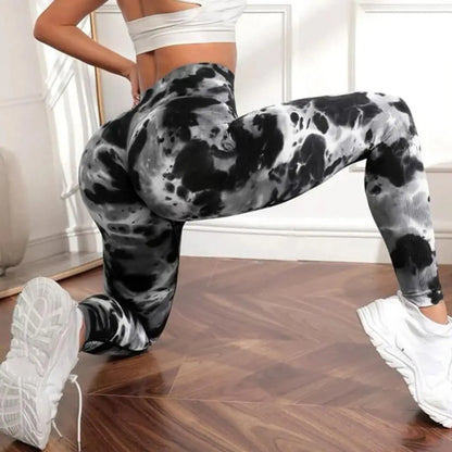 3D Print Tie Dye Sports Women Seamless High Waist Fitness Push Up Leggings Gym Clothing Workout Tights Pants - The Clothing Company Sydney