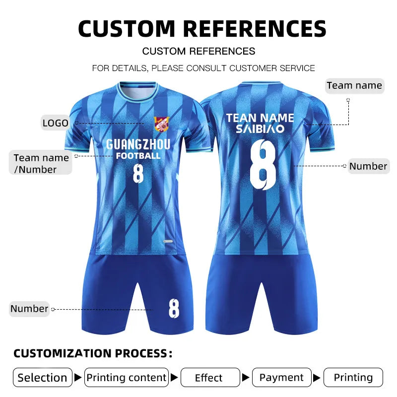 Adult Kids Customised Football Jerseys Soccer Uniform Mem Women Team Training Quick-Drying Sportswear  Futsal Tracksuit Outfit