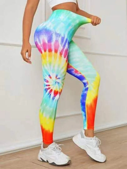 3D Print Tie Dye Sports Women Seamless High Waist Fitness Push Up Leggings Gym Clothing Workout Tights Pants - The Clothing Company Sydney