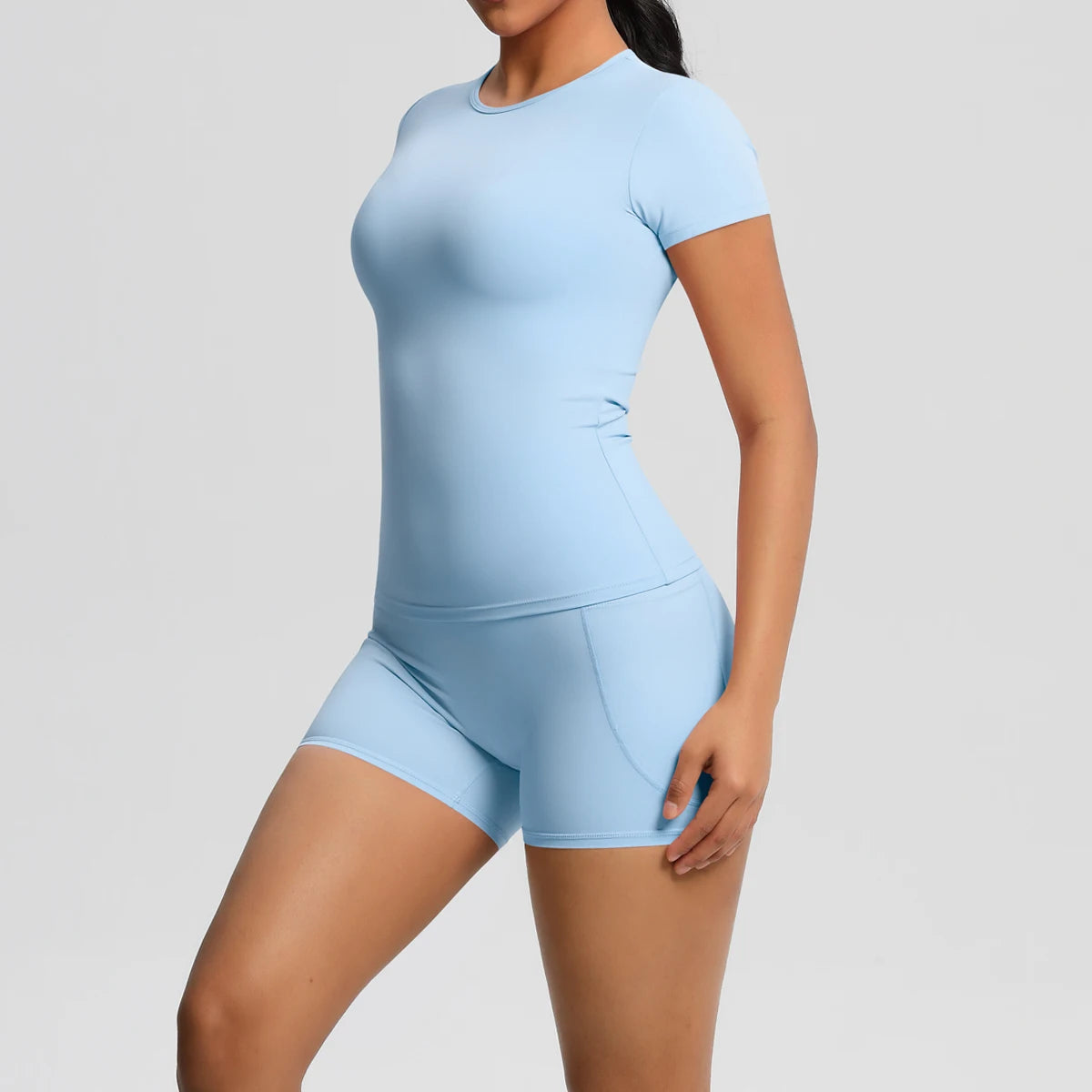 Workout Sportswear 2 Piece Piece Female Yoga Shirt Push Up Workout Clothes Outdoors Sport  High Waist  Fitness Sport Shorts - The Clothing Company Sydney