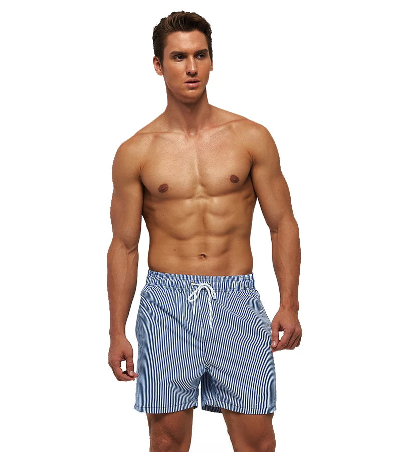 Summer Mens Swim Shorts Beach Quick Dry Printing Swimsuit Plus Size Mesh Liner Surfing Gym Board Shorts