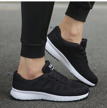 Women's Flats Fashion Lightweight Lace Up Round Toe Sneakers Walking Shoes - The Clothing Company Sydney