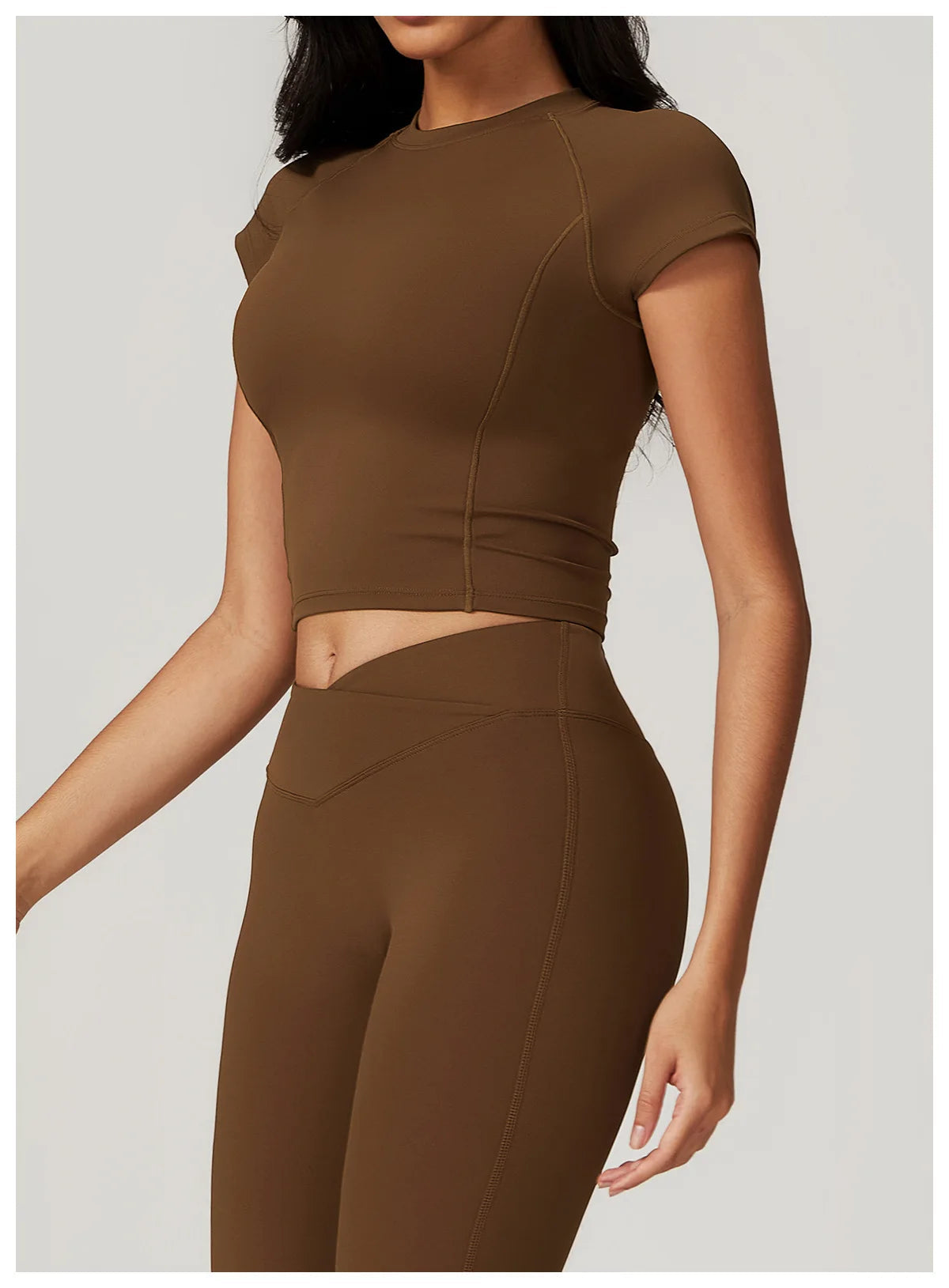 2 Pieces Yoga Gym Clothes Sportswear Suits Women Fitness Short Sleeve Crop Top Sports Bra Gym Leggings Bike Short Set The Clothing Company Sydney