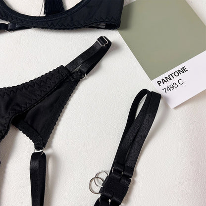4 Piece Tassel Lingerie Bra Intimate Panties Outfit Sets - The Clothing Company Sydney