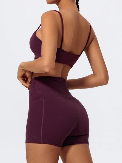 Women Two Piece Gym Workout Bra Yoga Set Shorts Fitness Wear Quick-Dry Sports Bra Flared Pants Suits - The Clothing Company Sydney