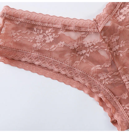 Women's Lace Underwear Low-Waist G String Hollow Out Cross Belt Thong Solid Comfortable LingeriePanties The Clothing Company Sydney