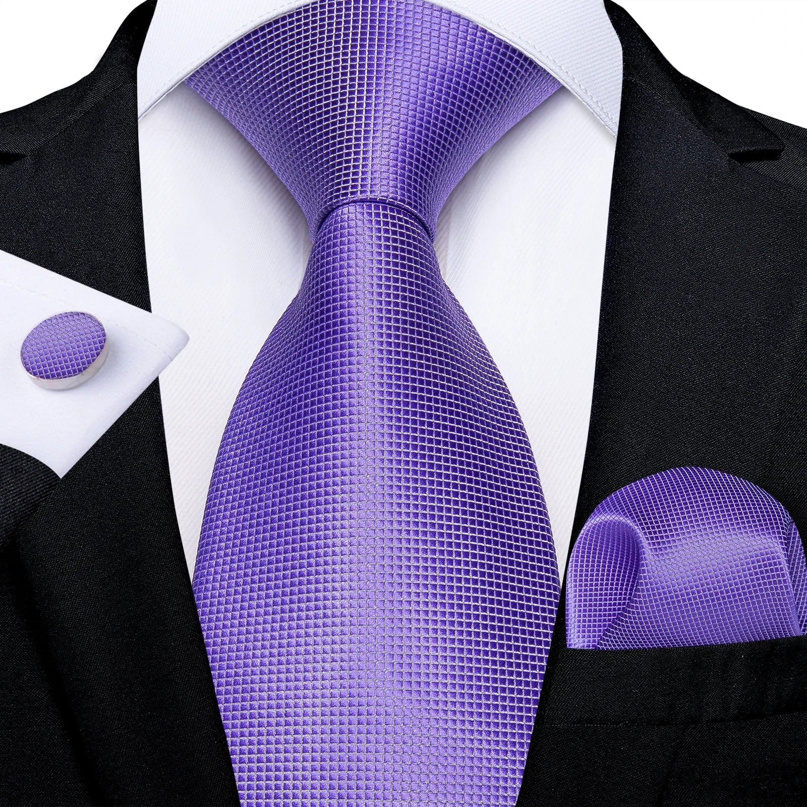 Luxury Purple Paisley Silk Tie Set for Men – 8cm Gift Set The Clothing Company Sydney