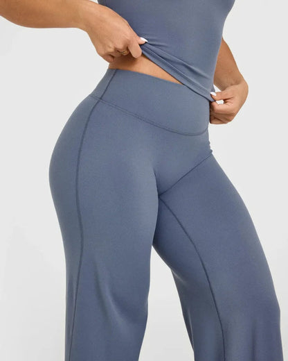 Straight Leg Bottoms Women's Mid-Waist Yoga Pants GYM Leggings Pilates Running Sports Trousers The Clothing Company Sydney