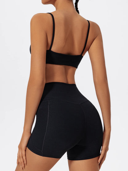 Women Two Piece Gym Workout Bra Yoga Set Shorts Fitness Wear Quick-Dry Sports Bra Flared Pants Suits - The Clothing Company Sydney