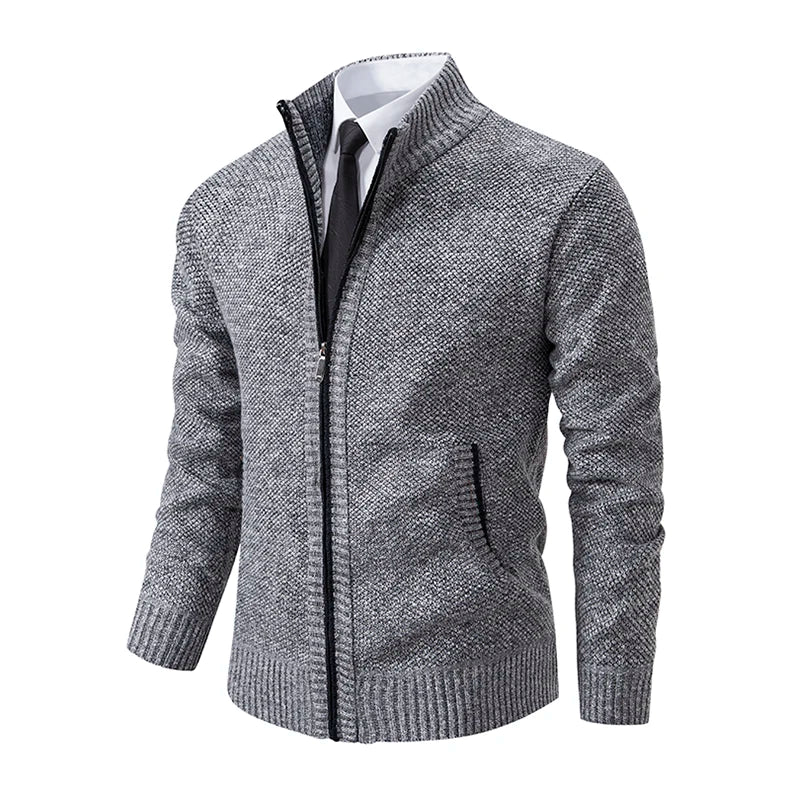 Men's Casual Stand Collar Sweater Zipper Cardigan The Clothing Company Sydney