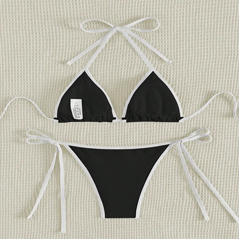 2 Piece String Micro Thong Swimsuit Women Halter Mini Swimwear Beachwear Bikini Set The Clothing Company Sydney