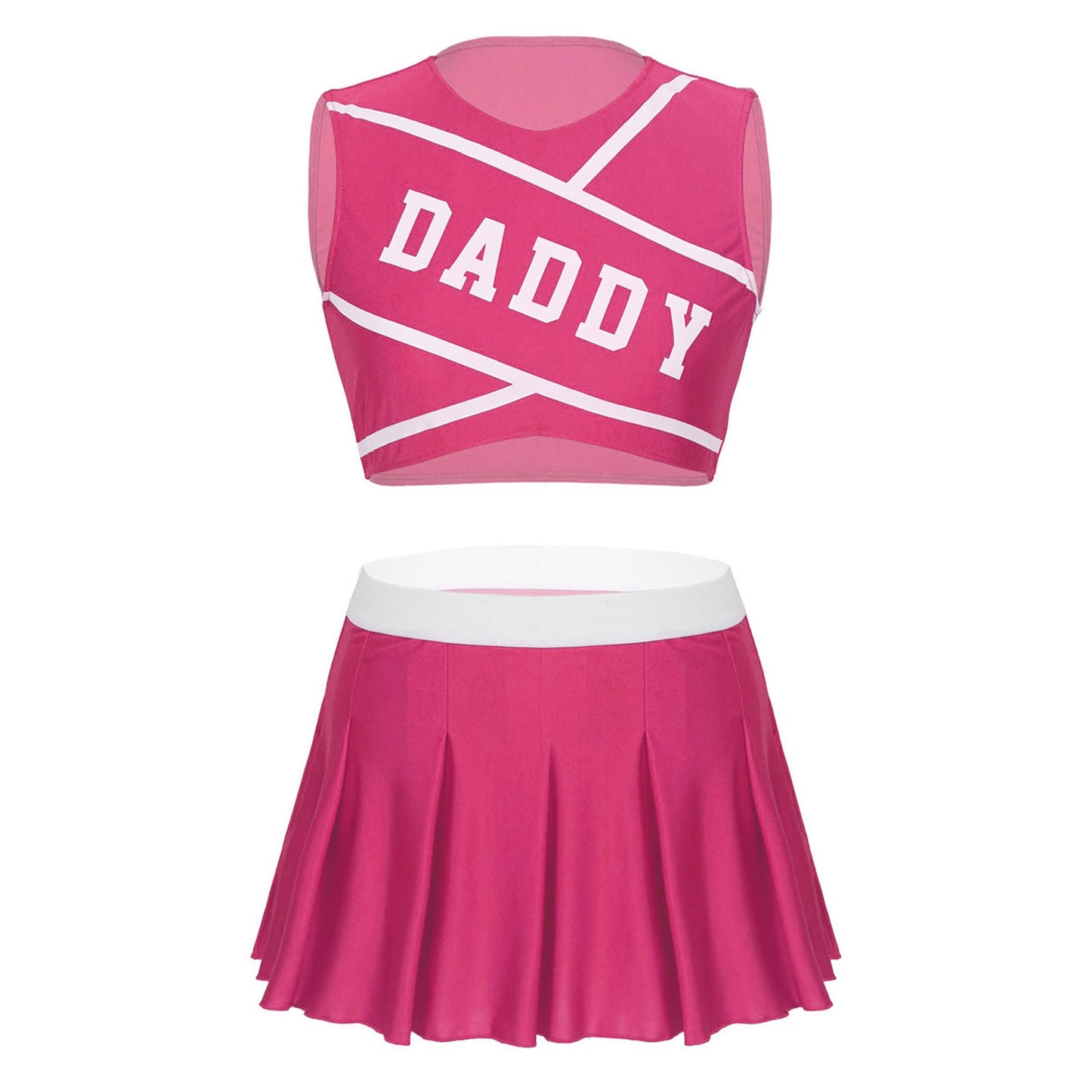 Women's Cheerleader Cosplay Costume Uniform Outfit Stand Collar Crop Top with Mini Pleated Skirts Carnival Cheerleading Suit The Clothing Company Sydney