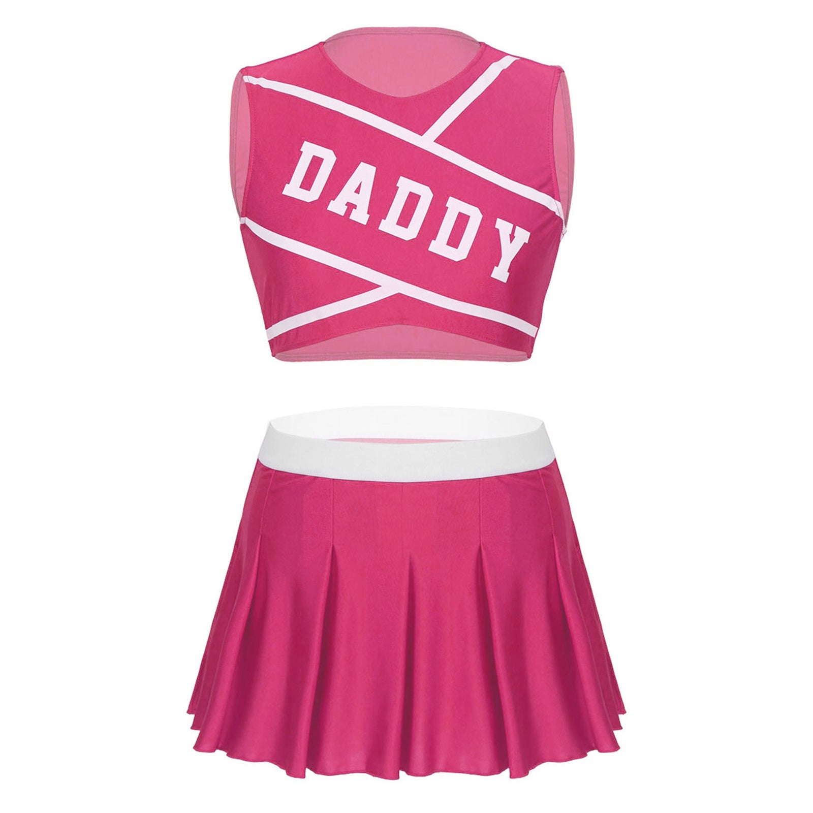 Women's Cheerleader Cosplay Costume Uniform Outfit Stand Collar Crop Top with Mini Pleated Skirts Carnival Cheerleading Suit The Clothing Company Sydney