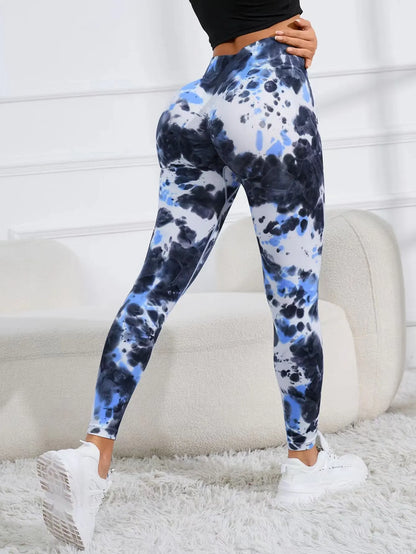3D Print Tie Dye Sports Women Seamless High Waist Fitness Push Up Leggings Gym Clothing Workout Tights Pants - The Clothing Company Sydney
