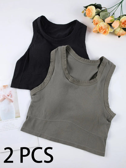 2 Pack Sports Bra Women Sleeveless Vest Beautiful Slim Tube Top Underwear With Bra Pads Undershirt Elastic Bralette Crop Top The Clothing Company Sydney