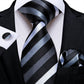 Designer Striped Silk Classic Ties For Men Wedding Accessories Gift For Men Neck Tie Set Pocket Square Cufflinks Set - The Clothing Company Sydney