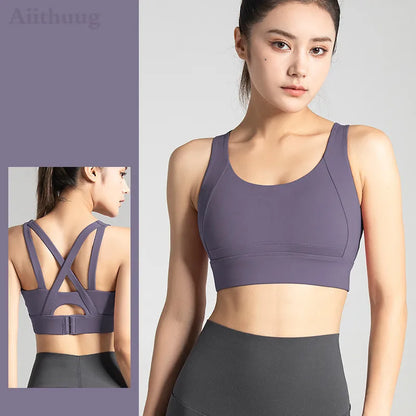 Sports Bra for Women Criss-Cross Back Padded Sports Yoga Bra with Removable Cups Gym Bra Top The Clothing Company Sydney