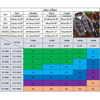 Men's Parkas Winter Overcoat Casual Hooded Thick Puffer Jacket Winter Coat Outerwear - The Clothing Company Sydney
