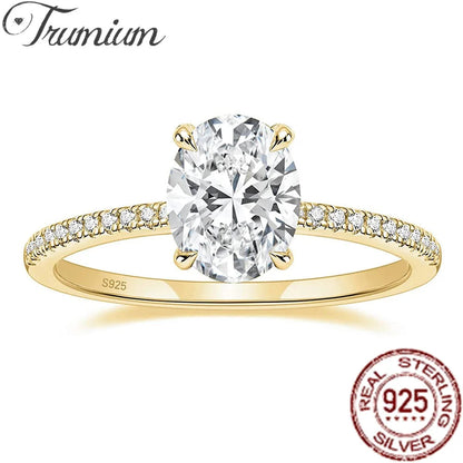 3ct 925 Sterling Silver Engagement Rings For Women Oval Cut Cubic Zircon Wedding Rings Jewelry The Clothing Company Sydney