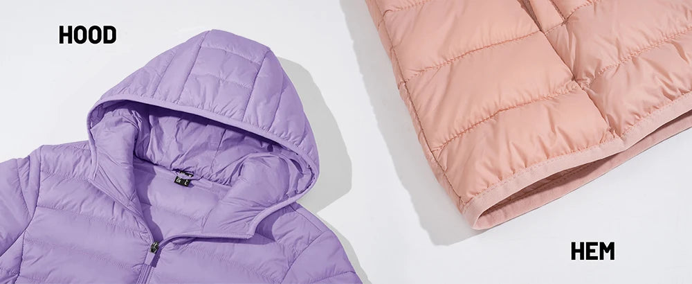 Warm Puffer Jackets Hooded Womens Full Zip Multi-pockets Quilted Jacket Winter Waterproof Camping Down Coat Lightweight Parka The Clothing Company Sydney